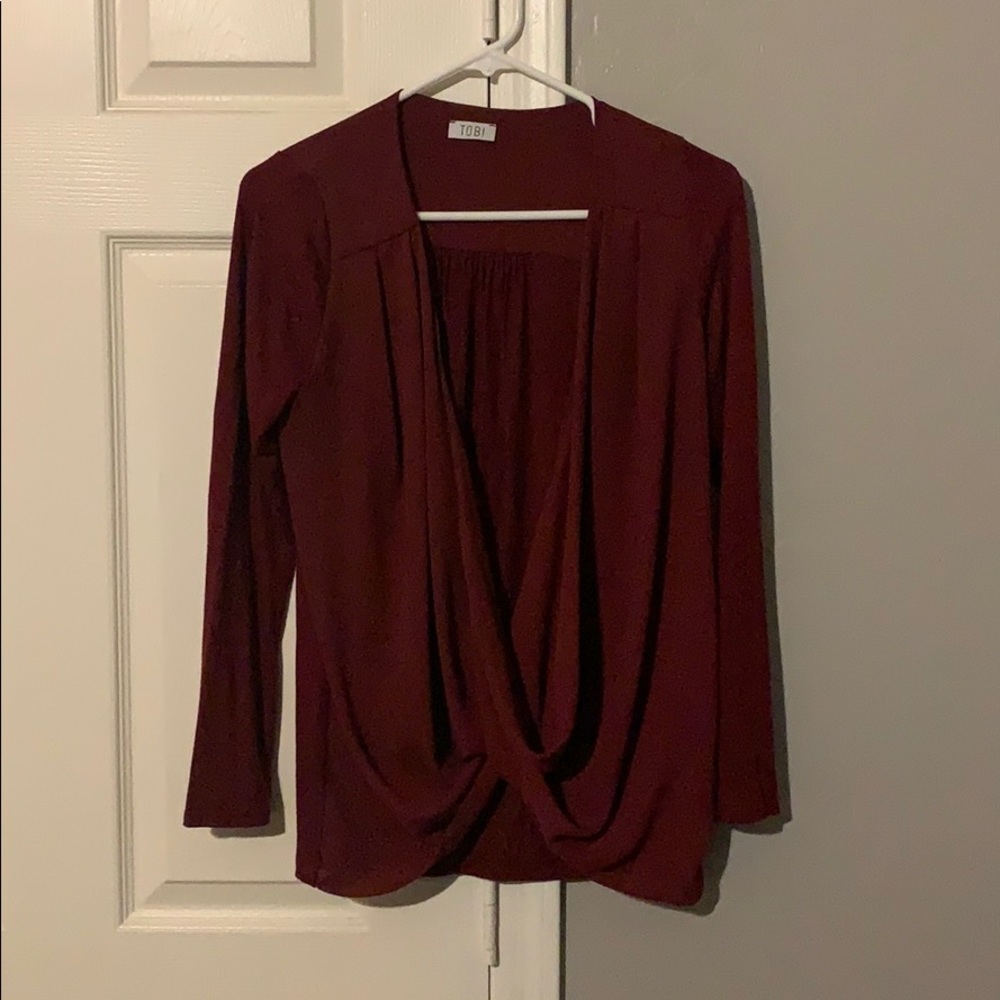 Maroon long sleeve top